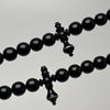 Tasbih Tijani en Yusr Khor – Corail Noir, Ficelle violette | Kourous Artisanal