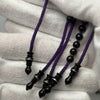 Tasbih Tijani en Yusr Khor – Corail Noir, Ficelle violette | Kourous Artisanal
