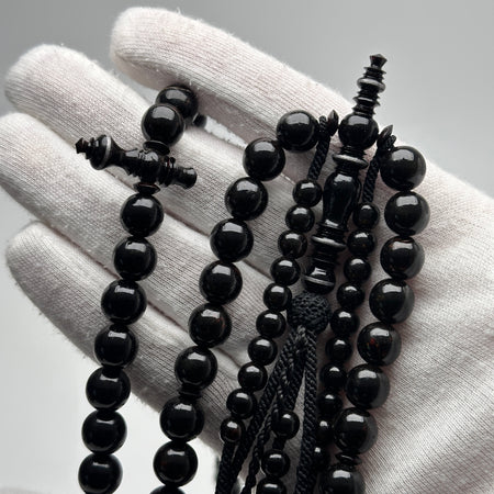 Tasbih Tijani Yusr Khor – Black coral, black thread