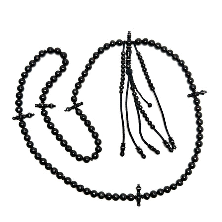 Tasbih Tijani Yusr Khor – Black coral, black thread