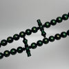 Tasbih misbah kourouss chapelet soufi subha tesbih yousrou khor marjane marjan mardiane tijani tidiane chadhili karkariya – Yusr Khor corail vert, ficelle verte et noire
