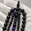Tasbih Tijani en Yusr Khor – Corail Noir, Ficelle violette | Kourous Artisanal