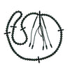 Vue grand angle – Tasbih misbah kourouss chapelet soufi subha tesbih yousrou khor marjane marjan mardiane tijani tidiane chadhili karkariya – Yusr Khor corail vert, ficelle verte et noire