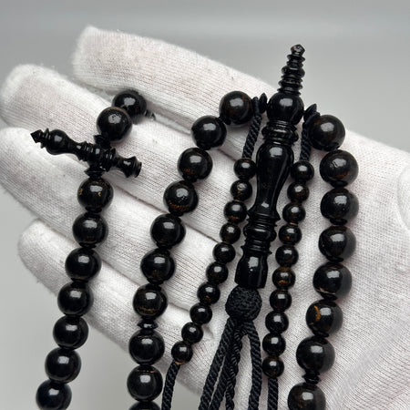 Tasbih Tijani Yusr Khor – Corail noir, ficelle noire