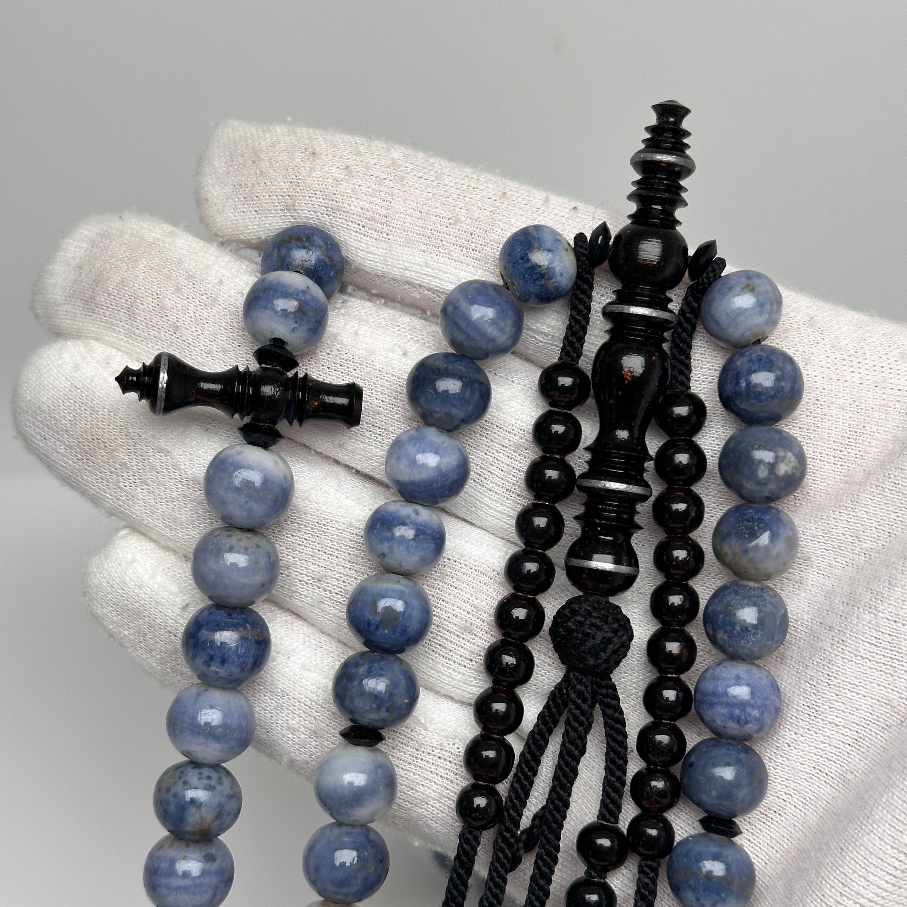 Tasbih misbah kourouss chapelet soufi subha tesbih yousrou khor marjane marjan mardiane tijani tidiane chadhili karkariya – Marjane bleu et Yusr noir
