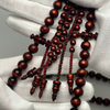 Tasbih Tijani in Yusr Khor 10 mm – Red Coral, Red and Black String | Kourous Artisanal