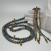 Tasbih Tijani en Yusr et Marjane 10 mm – Marjane bleu et Yusr beige | Kourous Artisanal