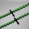 Pendentif Yusr noir et corail Marjane vert, architecture Tijani 100 perles