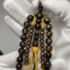 Tasbih corail doré et ficelle jaune - vue complète du chapelet Tijani authentique