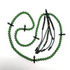 Tasbih Marjane vert et Yusr noir complet, misbaha Tijani bicolore fait main