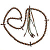Tasbih Tijani en Marjane & Yusr, corail doré or ficelle vert — chapelet kourouss misbah fait main