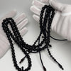 Tasbih Tijani en Yusr Khor 10 mm – Corail Noir, Ficelle Noire | Kourous Artisanal