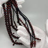 Tasbih Tijani en Yusr Khor 10 mm – Corail Rouge, Ficelle Noire | Kourous Artisanal