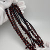 Tasbih Tijani en Yusr Khor 10 mm – Corail Rouge, Ficelle Noire | Kourous Artisanal