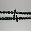 Tasbih Tijani en Yusr Khor 10 mm – Corail Vert, Ficelle Verte | Kourous Artisanal