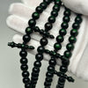 Tasbih Tijani en Yusr Khor 10 mm – Corail Vert, Ficelle Noire | Kourous Artisanal