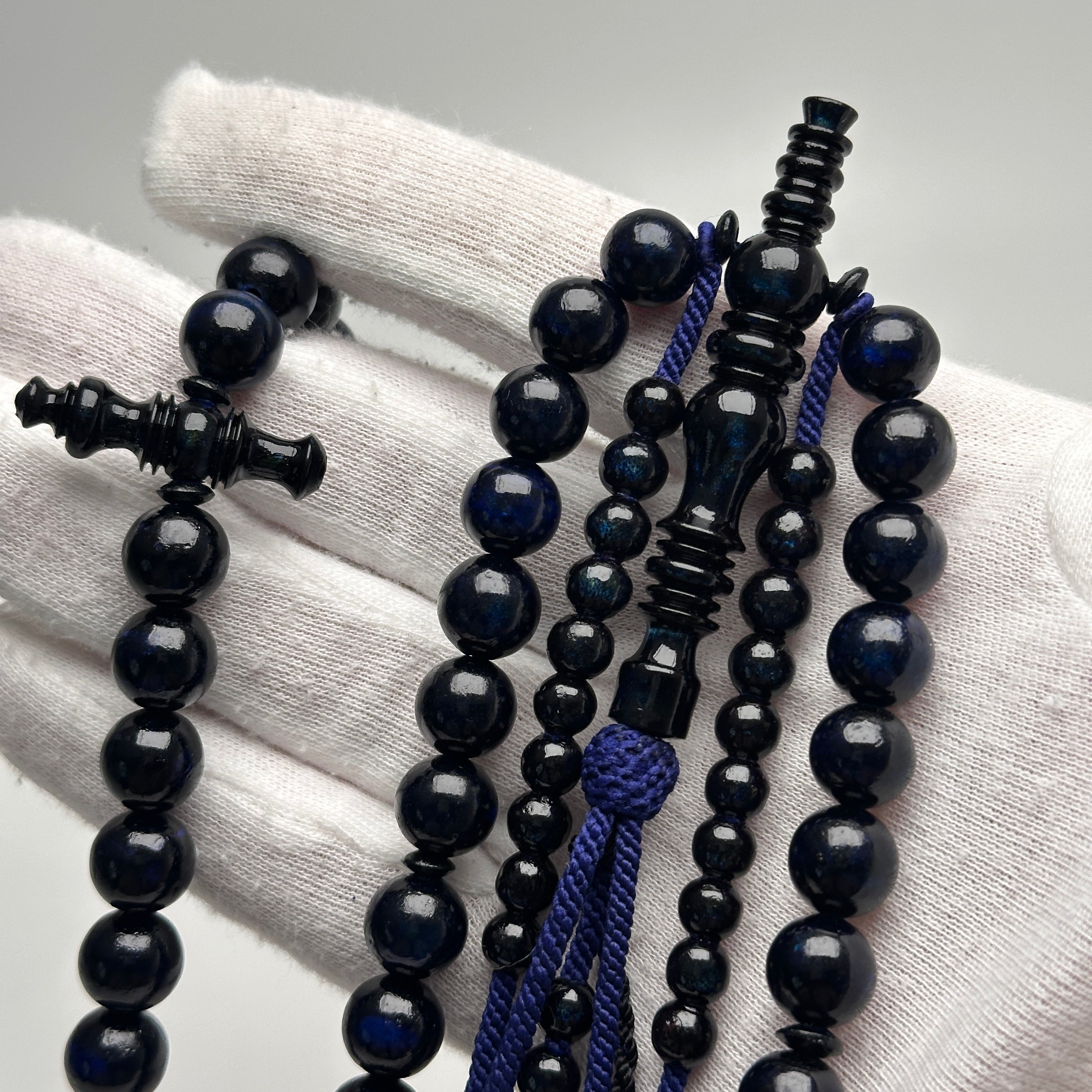 Tasbih tijani en yusr – chapelet Tijani corail bleu ficelle bleu – Kourouss Yusr khor tidiane - misbah yuser