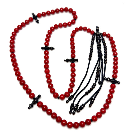 Tasbih Tijani en Yusr et Marjane – Marjane rouge et Yusr noir | Kourous Artisanal